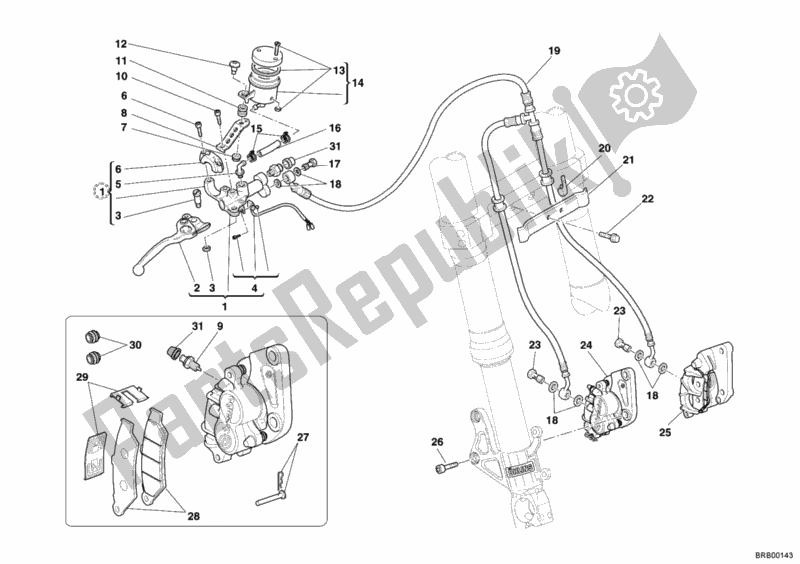 Todas las partes para Sistema De Freno Delantero de Ducati Sportclassic Paul Smart USA 1000 2006